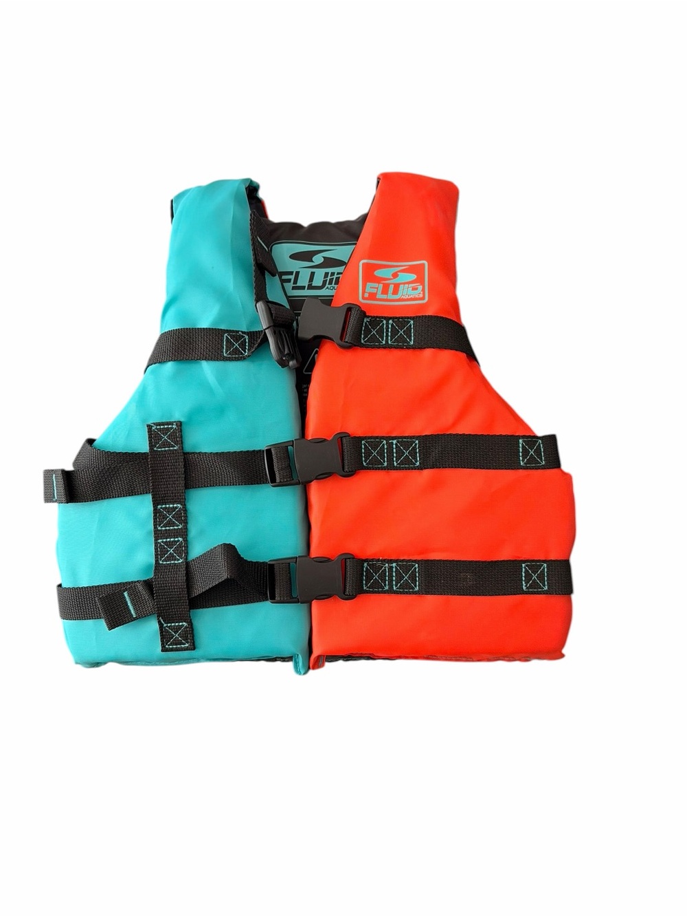 Fluide Youth Life Jacket - Teal & Orange Accents